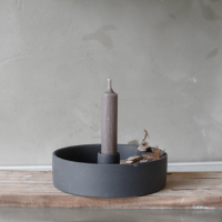 Storm kaarsenstandaard / kandelaarbodem donkergrijs